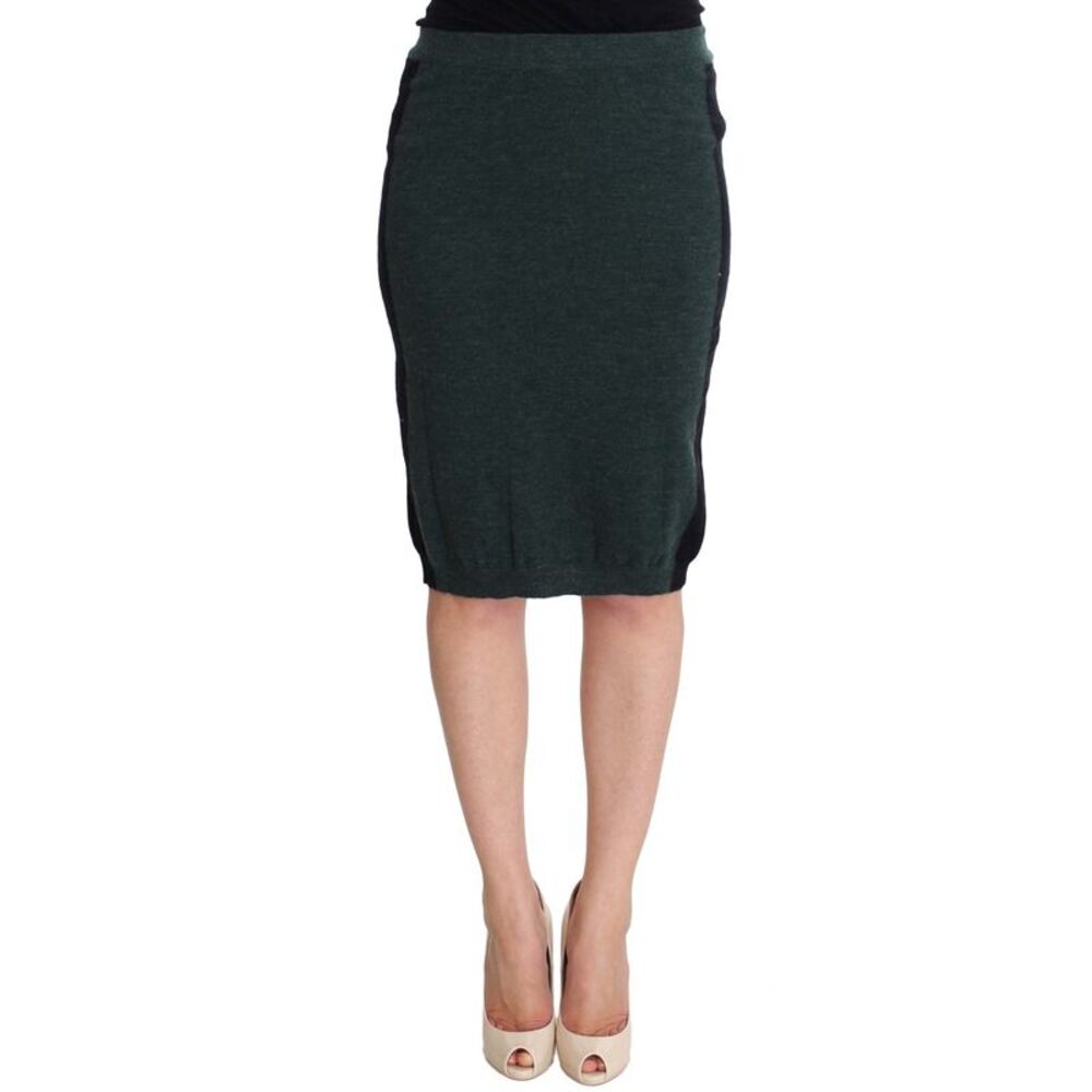 MILA SCHÖN Green Wool Blend Pencil Women's Skirt